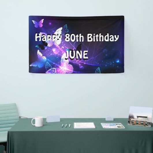 Achtergrond met nachtvliegen spandoek (Beurs)