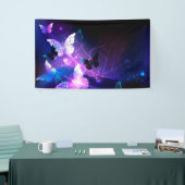 Achtergrond met nachtvliegen spandoek (Beurs)