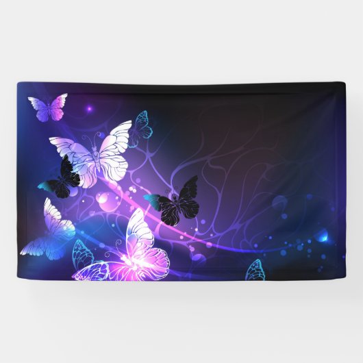 Achtergrond met nachtvliegen spandoek (Horizontaal)