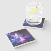 Achtergrond met nachtvliegen stenen onderzetter (Zijkant)