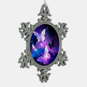 Achtergrond met nachtvliegen tin sneeuwvlok ornament (Links)