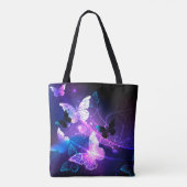 Achtergrond met nachtvliegen tote bag (Achterkant)