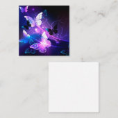 Achtergrond met nachtvliegen vierkante visitekaartje (Voorkant / Achterkant)