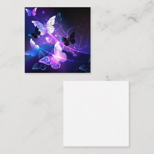 Achtergrond met nachtvliegen vierkante visitekaartje (Voorkant / Achterkant)
