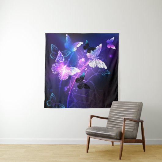 Achtergrond met nachtvliegen wandkleed (In Situ (horizontaal))