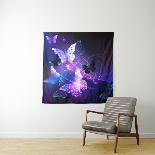 Achtergrond met nachtvliegen wandkleed (In situ)