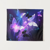 Achtergrond met nachtvliegen wandkleed (Voorkant (horizontaal))