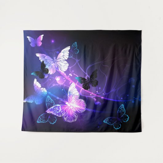 Achtergrond met nachtvliegen wandkleed (Voorkant (horizontaal))