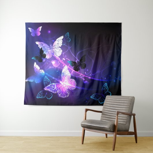 Achtergrond met nachtvliegen wandkleed (In Situ (horizontaal))