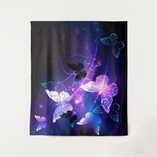 Achtergrond met nachtvliegen wandkleed (Voorkant)