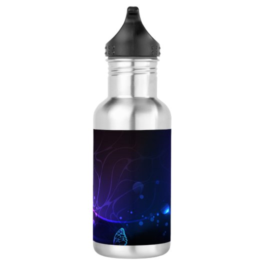 Achtergrond met nachtvliegen waterfles (Rechts)