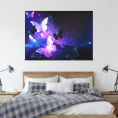 Achtergrond met nachtvlinders canvas afdruk (Insitu (Slaapkamer))