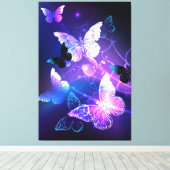 Achtergrond met Nachtvlinders Canvas Afdruk (Insitu (Houten vloer))