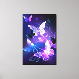 Achtergrond met Nachtvlinders Canvas Afdruk