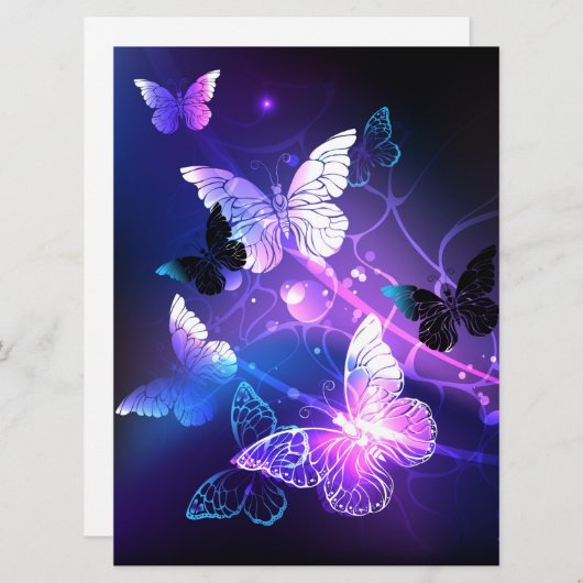 Achtergrond met nachtvlinders feestdagenkaart (Voorkant / Achterkant)