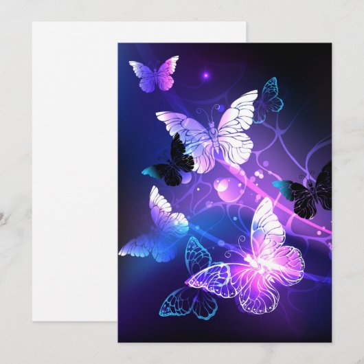 Achtergrond met Nachtvlinders Feestdagenkaart (Voorkant / Achterkant)