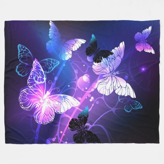 Achtergrond met Nachtvlinders Fleece Deken (Voorkant (Horizontaal))
