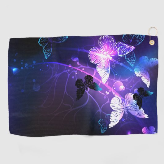 Achtergrond met nachtvlinders golfhanddoek (Horizontaal)