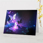 Achtergrond met nachtvlinders kaart (Gele Bloem)