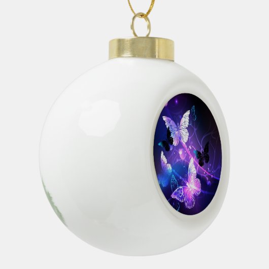 Achtergrond met nachtvlinders keramische bal ornament (Links)