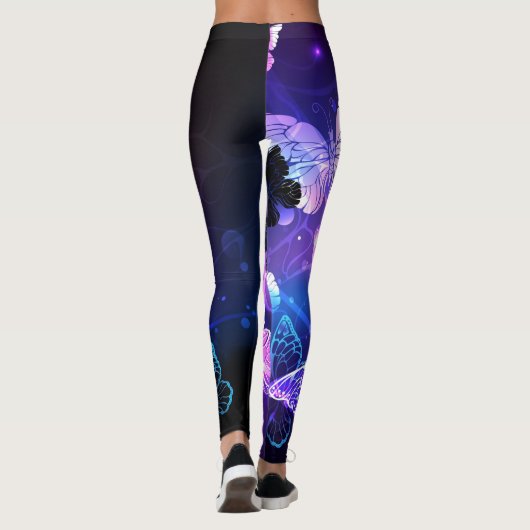 Achtergrond met Nachtvlinders Leggings (Achterkant)