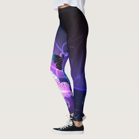 Achtergrond met Nachtvlinders Leggings (Links)