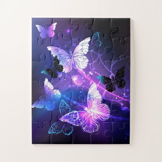 Achtergrond met nachtvlinders legpuzzel (Verticaal)