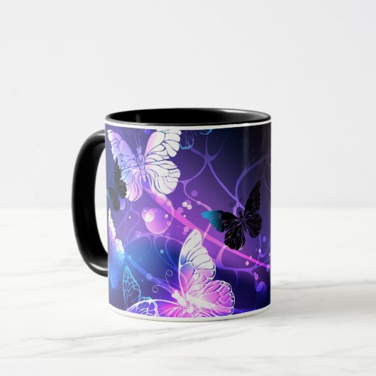 Achtergrond met nachtvlinders mok (Voorkant links)