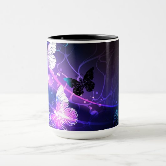 Achtergrond met nachtvlinders mok (Midden)