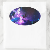 Achtergrond met nachtvlinders ovale sticker (Tas)