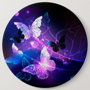 Achtergrond met nachtvlinders ronde button 6,0 cm