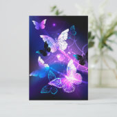 Achtergrond met nachtvlinders RSVP kaartje (Staand voorkant)