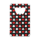 Achtergrond met pakken creditkaart flessenopener (Achterkant)