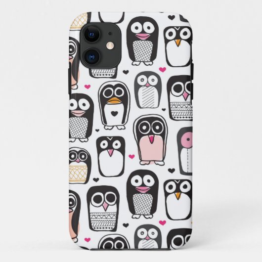 achtergrond met pinguïl vogelillustratie Case-Mate iPhone case (Achterkant)