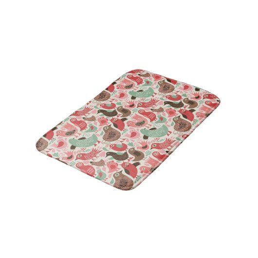 achtergrond met schattige vogels badmat (Gekanteld)