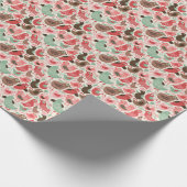 achtergrond met schattige vogels cadeaupapier (Hoek)