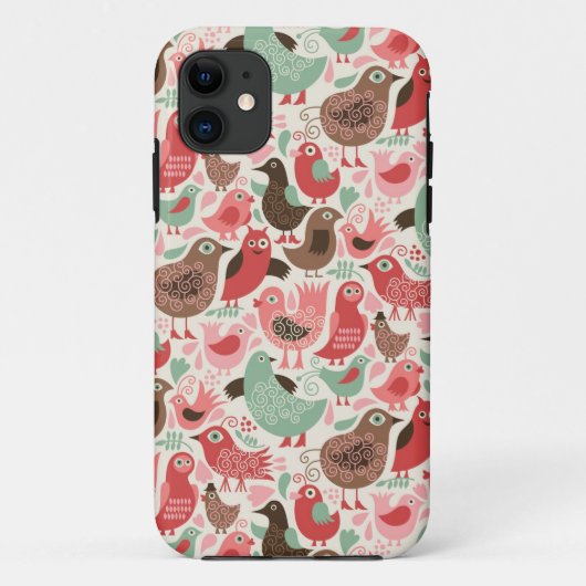 achtergrond met schattige vogels Case-Mate iPhone case (Achterkant)