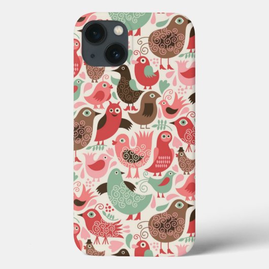achtergrond met schattige vogels Case-Mate iPhone case (Achterkant)