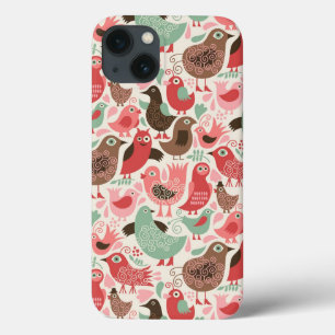 achtergrond met schattige vogels Case-Mate iPhone case