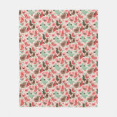 achtergrond met schattige vogels fleece deken (Voorkant)