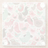 achtergrond met schattige vogels glazen onderzetter (Achterkant)