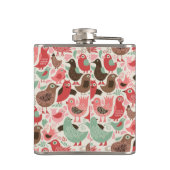 achtergrond met schattige vogels heupfles (Achterkant)