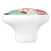 achtergrond met schattige vogels keramische knop (Zijkant)