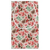 achtergrond met schattige vogels klein cadeauzakje (Achterkant)