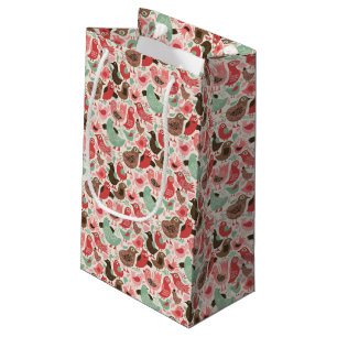achtergrond met schattige vogels klein cadeauzakje