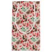 achtergrond met schattige vogels klein cadeauzakje (Voorkant)