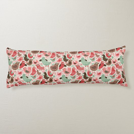 achtergrond met schattige vogels lichaamskussen (Achterkant)