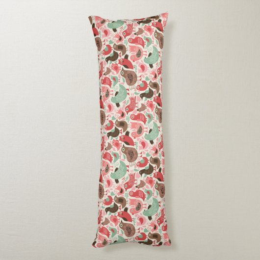 achtergrond met schattige vogels lichaamskussen (Achterkant (Verticaal))