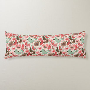 achtergrond met schattige vogels lichaamskussen