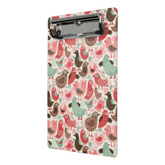 achtergrond met schattige vogels mini klembord (Angled2)